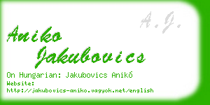 aniko jakubovics business card